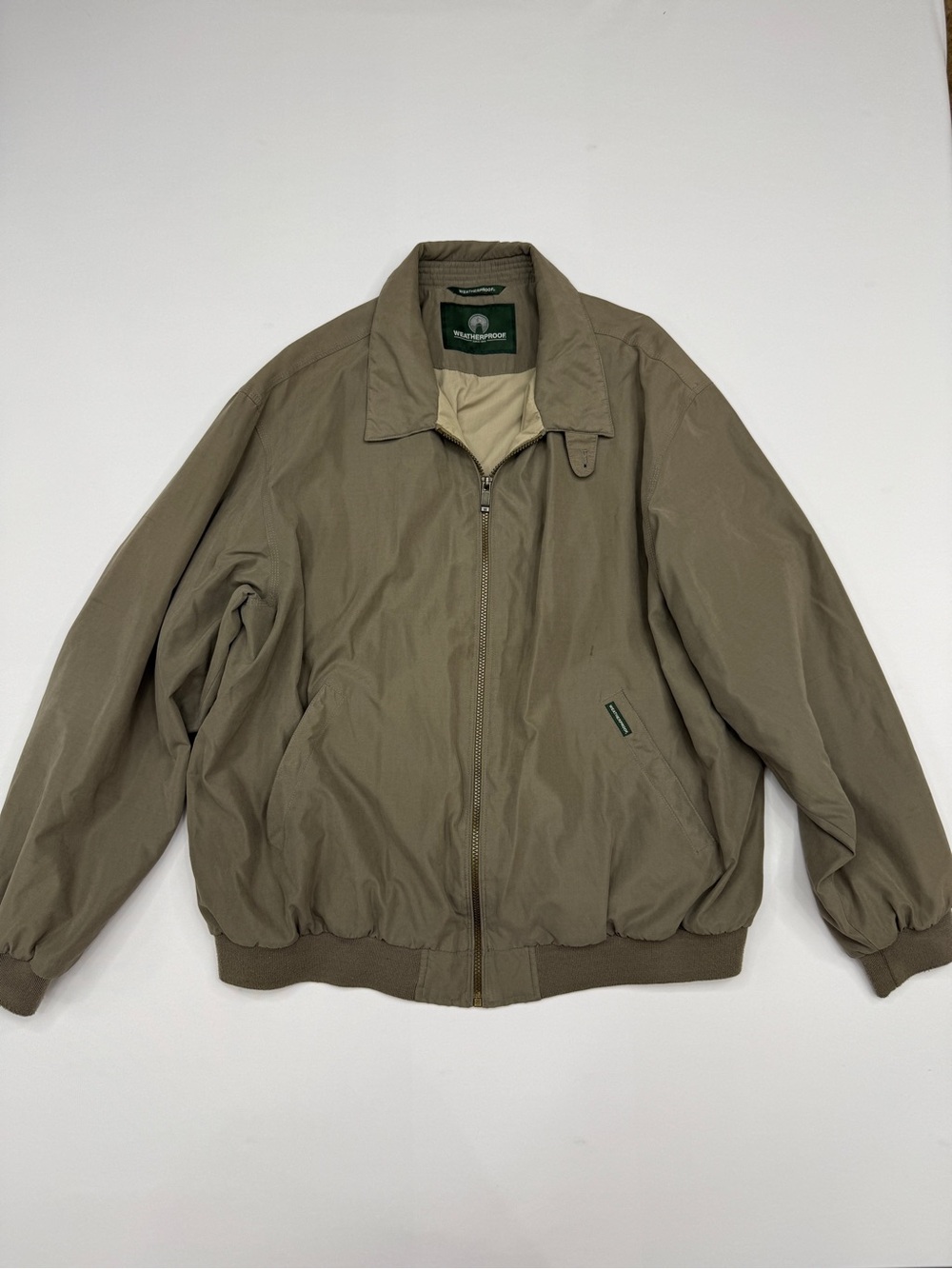Weatherproof Garment Co. Vintage Tan Microfiber Bomber Jacket XL
